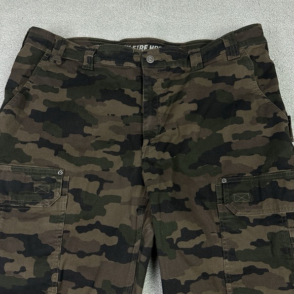 Duluth Trading Pants Mens 40x28 Camo Flex Fire Hose Cargo Gorpcore Workwear READ - Picture 2 of 11